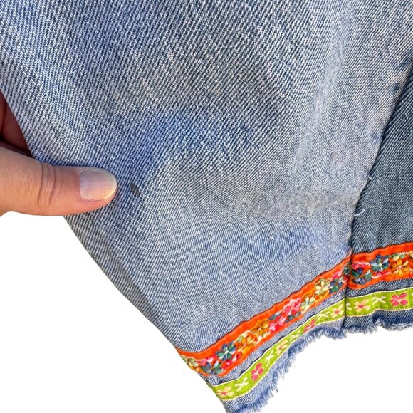 Levis Vintage Womens 550 Orange Tab Flare Wide Leg Embroidered Hem Jeans 30x33 - Picture 7 of 13